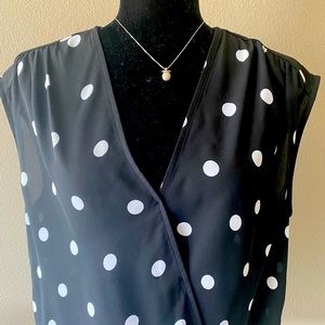 Polka dot sleeveless blouse